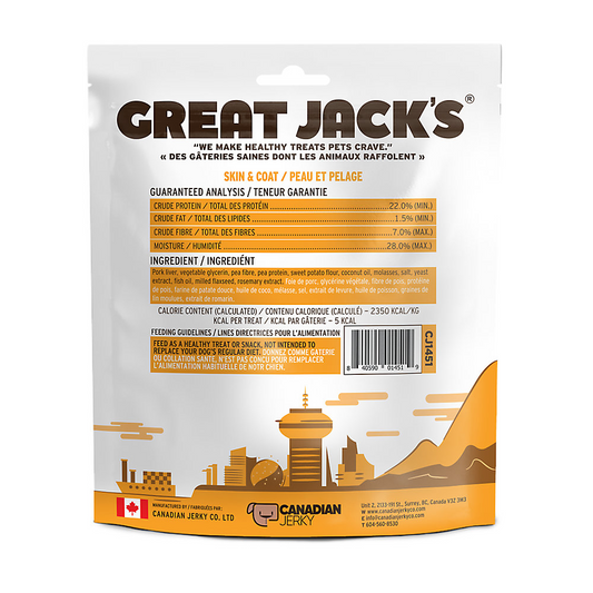 Great Jack's Skin & Coat Dog Treats - Pork Liver 261g