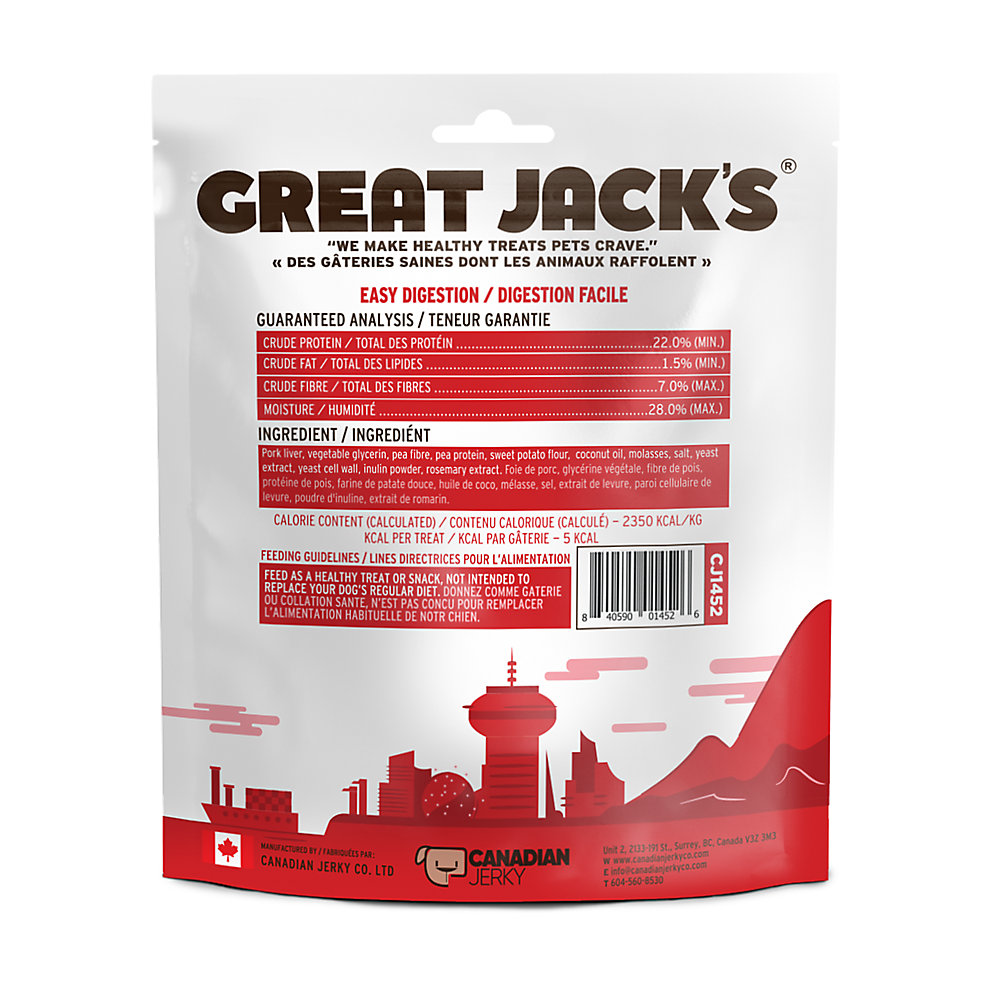 Great Jack's Digestive Care Dog Treats - Pork Liver 261g