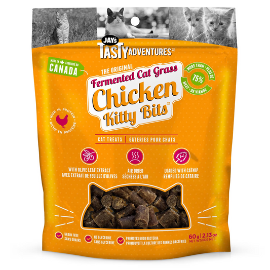 Jay's Tasty Adventures Fermented Cat Grass Chicken Kitty Bits 60g